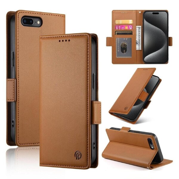 Wallet Case for IPhone 7 Plus/IPhone 8 Plus,Slim Protective Shockproof Case With Card Holder,Premium PU Leather Kickstand-Brown