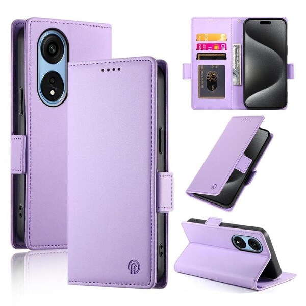 Wallet Case for Oppo A1 PRO,Slim Protective Shockproof Case With Card Holder,Premium PU Leather Kickstand-Purple