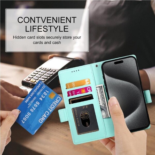 Wallet Case for Oppo A18 4G/A38 4G,Slim Protective Shockproof Case With Card Holder,Premium PU Leather Kickstand-Light Green