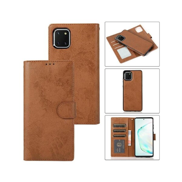 Detachable Wallet Phone Case for Easy Portability (Brown), Flip Case for Samsung Galaxy A22 5G (Not for 4G)