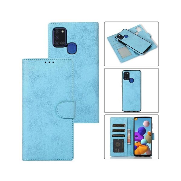 Detachable Wallet Phone Case for Easy Portability (Blue), Flip Case for Samsung Galaxy A21S