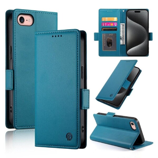 Wallet Case for IPhone 7/IPhone 8,Slim Protective Shockproof Case With Card Holder,Premium PU Leather Kickstand-Blue