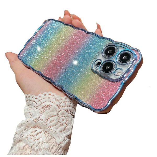 Soft TPU Case for iPhone 12 Pro, Glitter Sparkle Bling Cover - Blue
