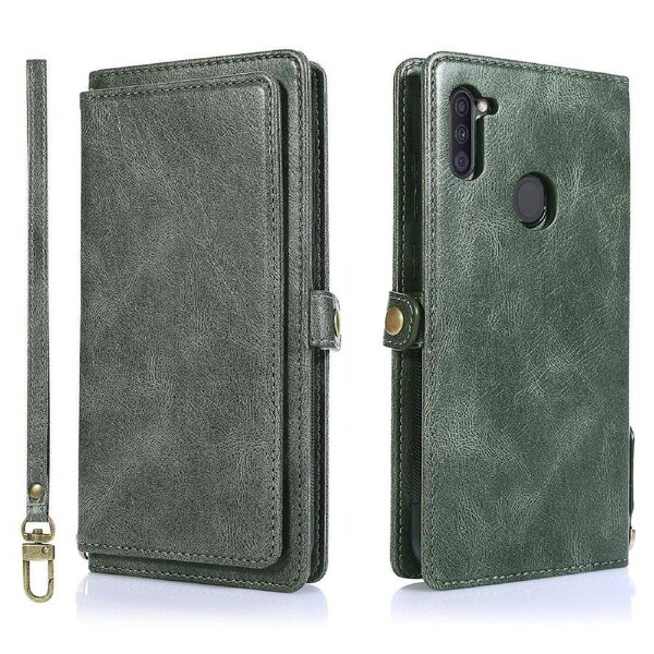 Samsung A41 A40 A33 A32 Case, Card Slot Holder Cash Pocket PU Leather, Green - Samsung A11 Eu