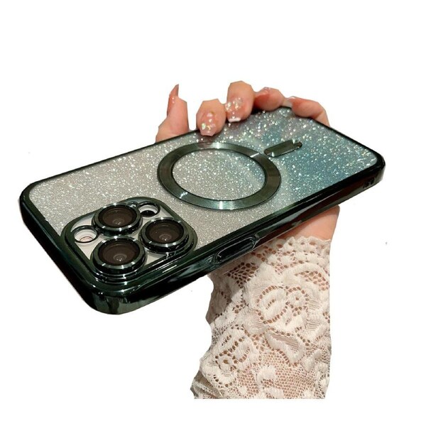 Magnetic Case for iPhone 11, Clear Soft Phone Cover - Green