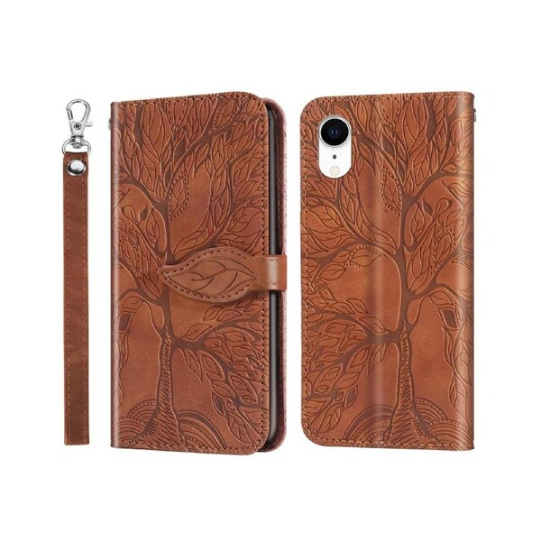 For iPhone XR Cover with Kickstand - Brown