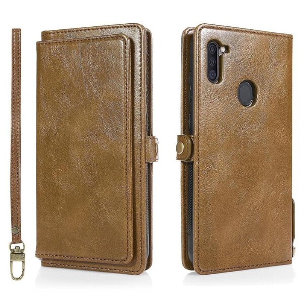Samsung A41 A40 A33 A32 Case, Card Slot Holder Cash Pocket PU Leather, Brown - Samsung A11 Eu