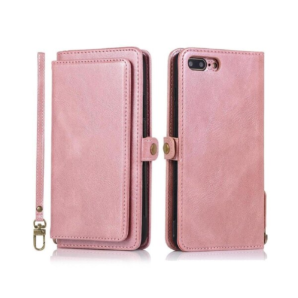 Detachable Phone Case for Easy Portability (Pink), Wallet Case for iPhone 7 Plus/8 Plus