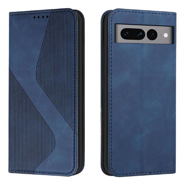 Google Pixel 8 Pro Case, PU Leather Flip Cover Magnetic Closure Wallet Card Slots Stand Case - Blue