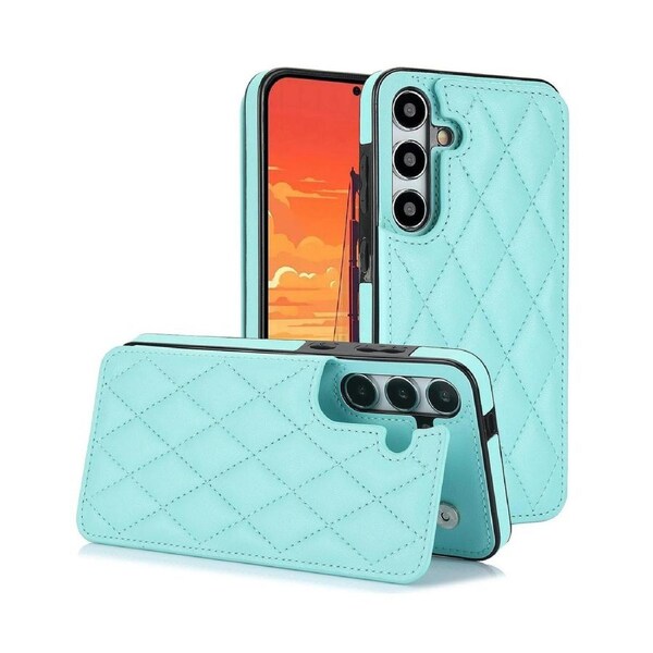 Case for Samsung Galaxy S24,Pu Leather Wallet Case RFID Blocking Credit Card Slots Kickstand Phone Case-Blue