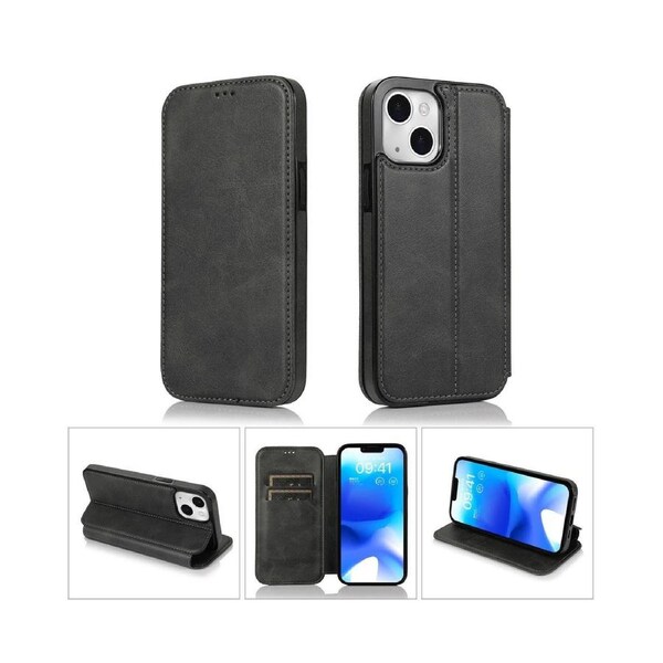 Iphone 15 Wallet Phone Case,Pu Leather Phone Case With RFID Blocking and Card Slots Holder-Black