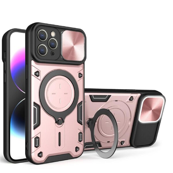 For iPhone 13 Pro Case, Magnetic Support Car Mount Magnetic Military Shell - Rose Gold