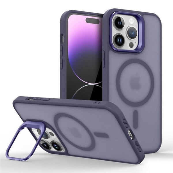IPhone 11 Case,Compatible With MagSafe,Built-in Stash Stand Phone Case,Scratch-Resistant Back Cover-Purple
