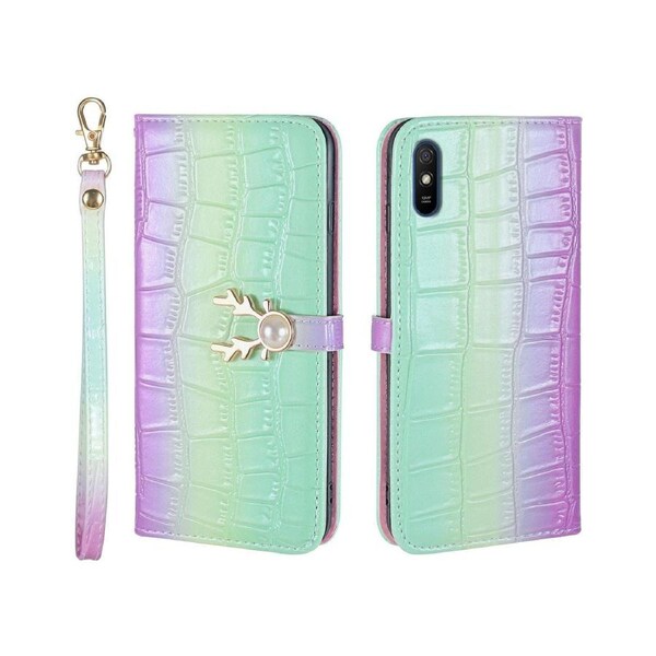 For Redmi 9A Cover Wallet - Green