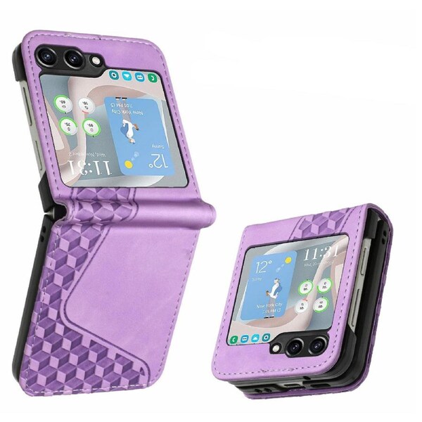 For Samsung Galaxy Z Flip 5 Phone Case, Slim Wallet Design - Purple