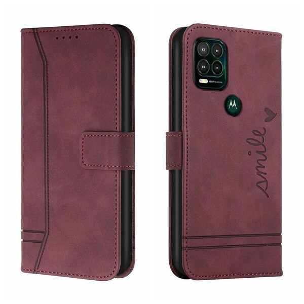 Closure Case with Flip Wallet Stand Function Cover for Moto G Stylus 5G - Red