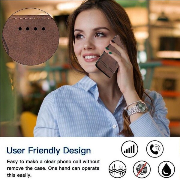 Closure Case with Flip Wallet Stand Function Cover for Moto G Stylus 5G - Brown