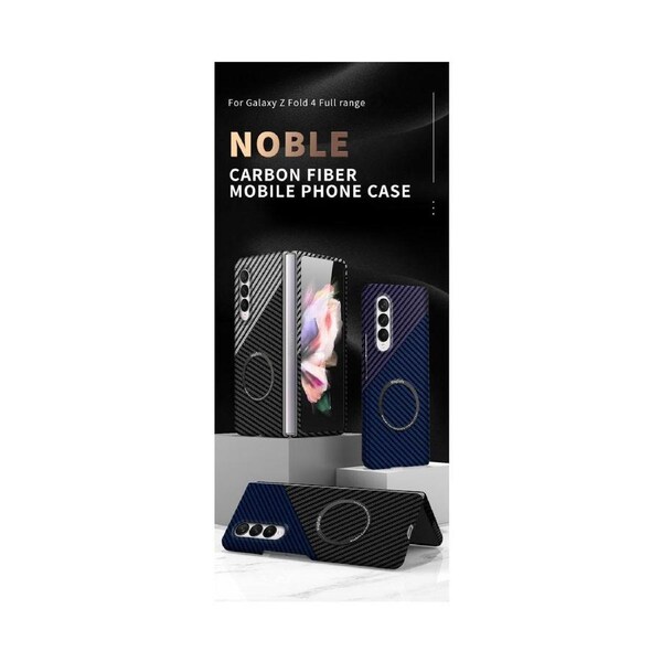 Carbon Fiber Phone Case for Samsung Galaxy Z Flod 4 - Black/Red