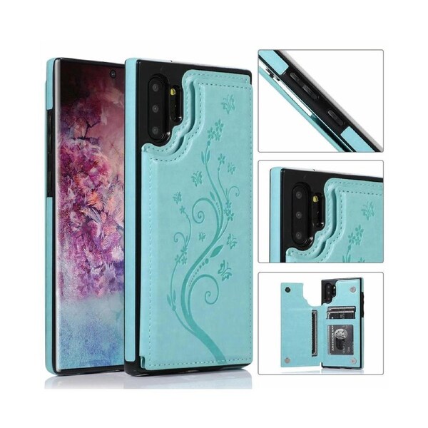 For Samsung Galaxy Note 10 Leather Cover Wallet - Green