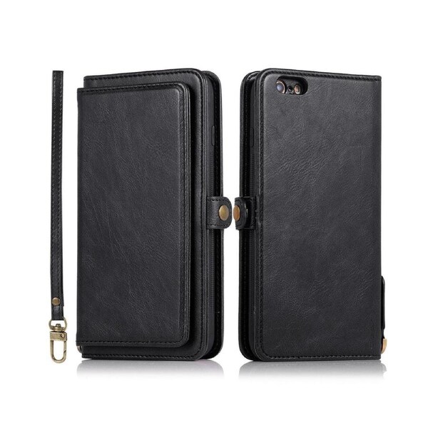 Wallet Case for iPhone 6/6S, Detachable Phone Case for Easy Portability (Black)
