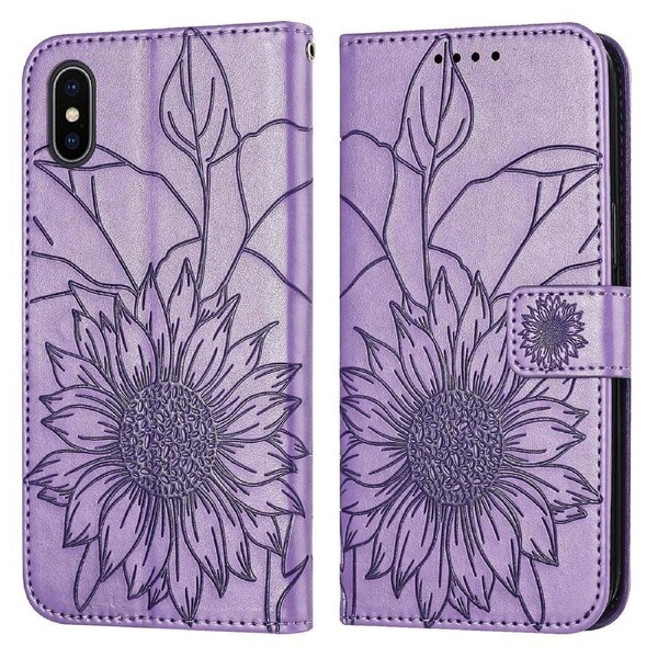 For iphone x xs Wallet Case,3 Credit Card Slot ID Card Holder,PU Leather Flip Case - Light Purple