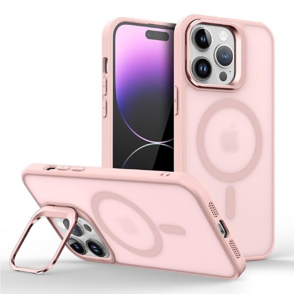 IPhone 12 Pro Max Case,Compatible With MagSafe,Built-in Stash Stand Phone Case,Scratch-Resistant Back Cover-Pink