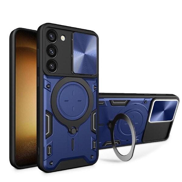 For Samsung Galaxy S23 Plus Case, Magnetic Support Car Mount Magnetic Military Shell - Blue