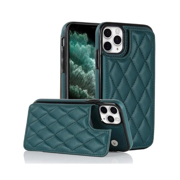 3 Cards Leather Case for iPhone 11 Pro Max, RFID Blocking Material to Protect Card Data - Dark Green