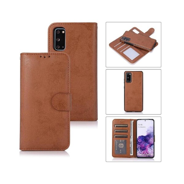 Detachable Wallet Phone Case for Easy Portability (Brown), Flip Case for Samsung Galaxy S20