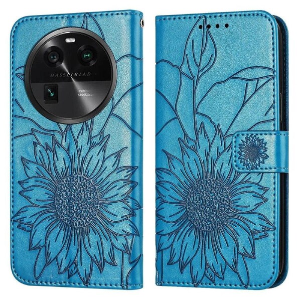 Find X6 Wallet Case 3 Credit Card Slot ID Card Holder, PU Leather Flip Case - Blue