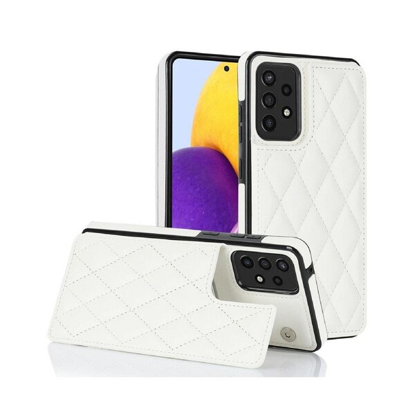 3 Cards Leather Case for Samsung Galaxy A72 5G, RFID Blocking Material to Protect Card Data - White