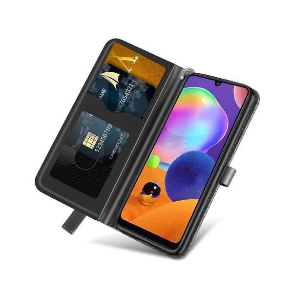 For Samsung Galaxy A31 Cover with Kickstand - Black