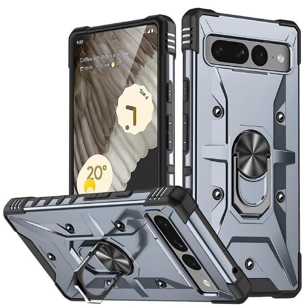 With Ring Holder Cover Case For Google Pixel 7 Pro - Gray