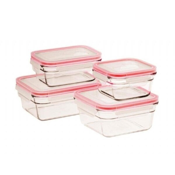 Glasslock 4 Piece Food Container Oven Safe Set Tempered Glass- 28084