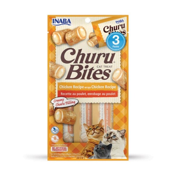 INABA 30 Gram 3 Pack of Chicken Churu Bites Treat for Cats