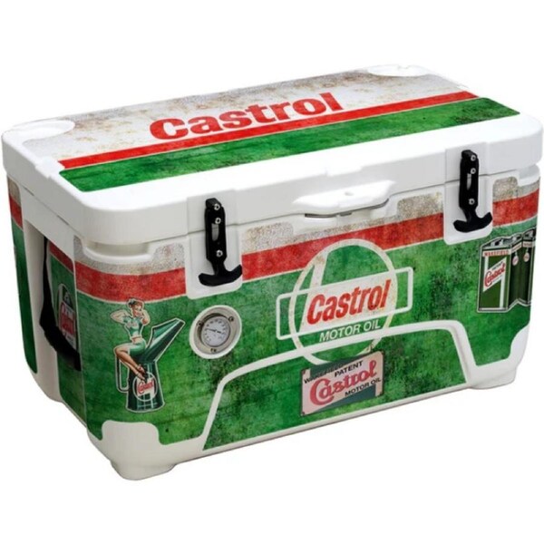 Castrol Rhino Vintage Fuel Brand Roto Molded Foam Injected 50 Litre Ice Box With Longest Ice Retention