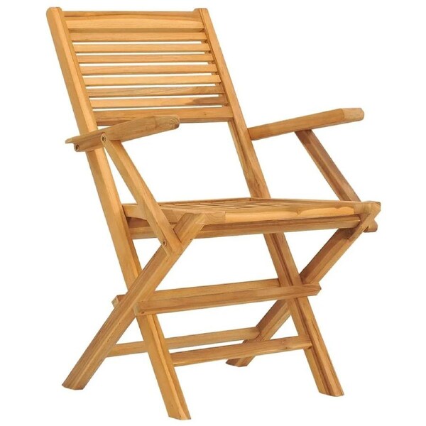 Folding Outdoor Chairs Wooden Garden Seat W/ Waterbase Finish Patio Furniture 4X