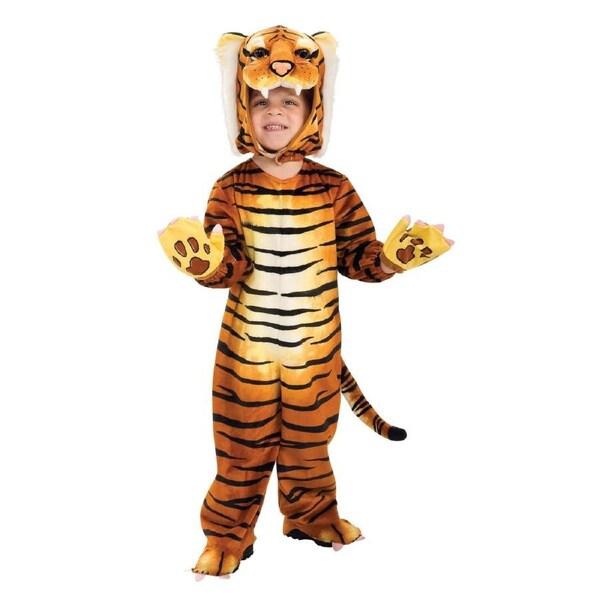 Silly Safari Kids Tiger Animal Dress Up Jumpsuit Costume w/ Headpiece S