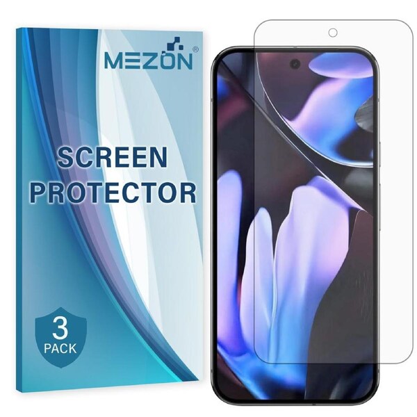 [3 Pack] Google Pixel 9 Pro XL Clear Screen Protector Film by MEZON – Case Friendly, Shock Absorption (Pixel 9 Pro XL, Clear)