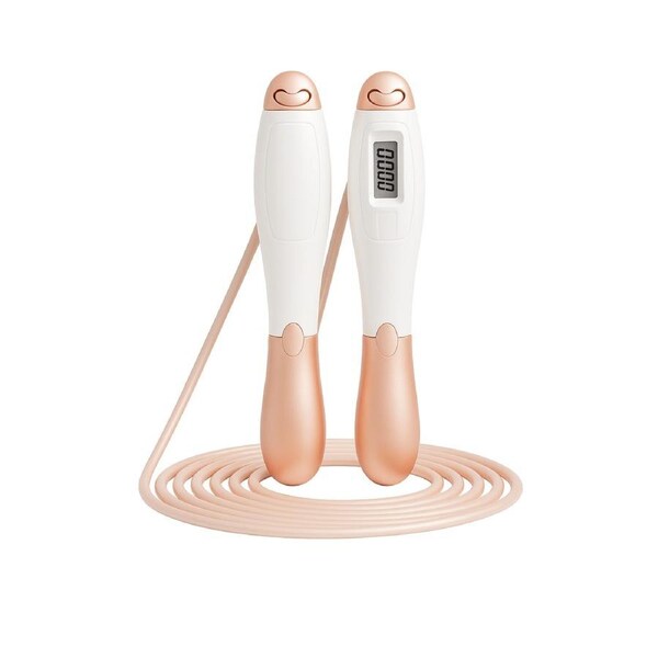 Steel Wire Jump Rope with Counter – Cordless & Weighted Skipping Rope - Pink