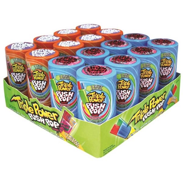 Triple Power Push Pop Candy for Kids 34g X 16 Units