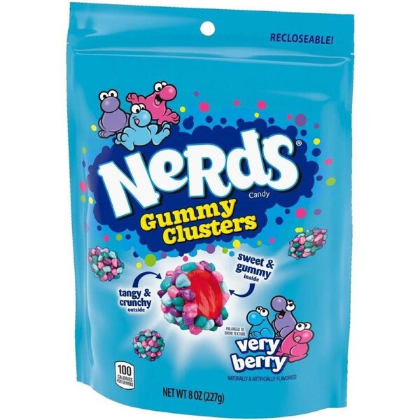 Wonka Nerds Gummy Clusters Very Berry Bag 227g