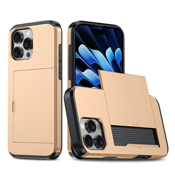 ZUSLAB for Apple iPhone 16 Pro Max Case Slide Armor Card Holder Protective Shockproof Hard Back Cover (2024) - Gold