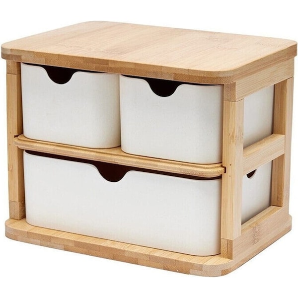 Bamboo Storage Drawer Set with 3 Drawers