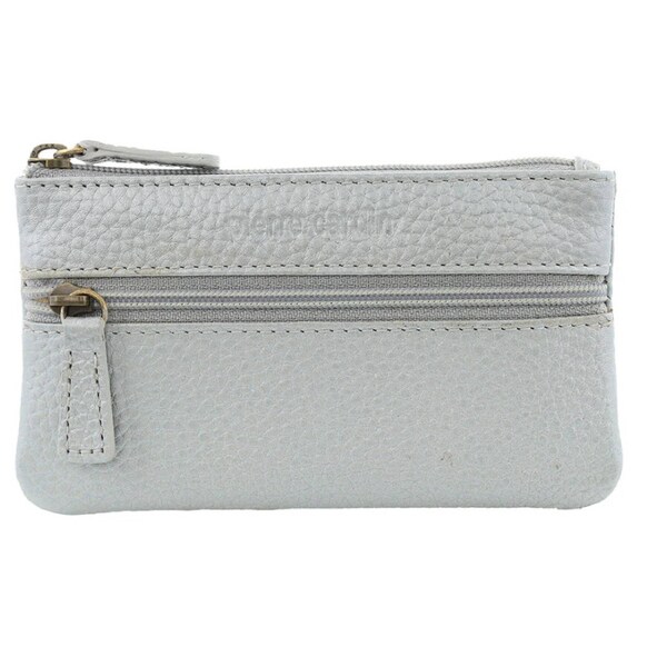 Pierre Cardin Womens Genuine Leather RFID Coin Purse Wallet - Silver