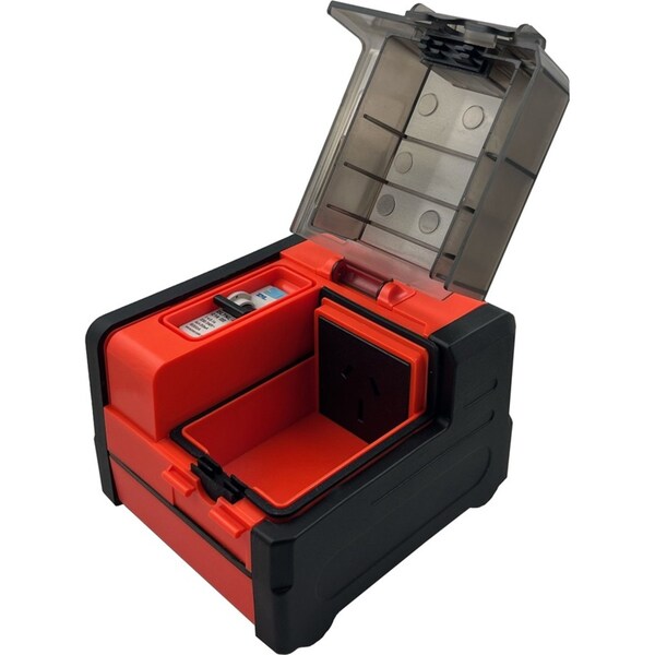 Ultracharge Portable Safety Power Cube RCBO 15Amp Single Socket Orange/Black