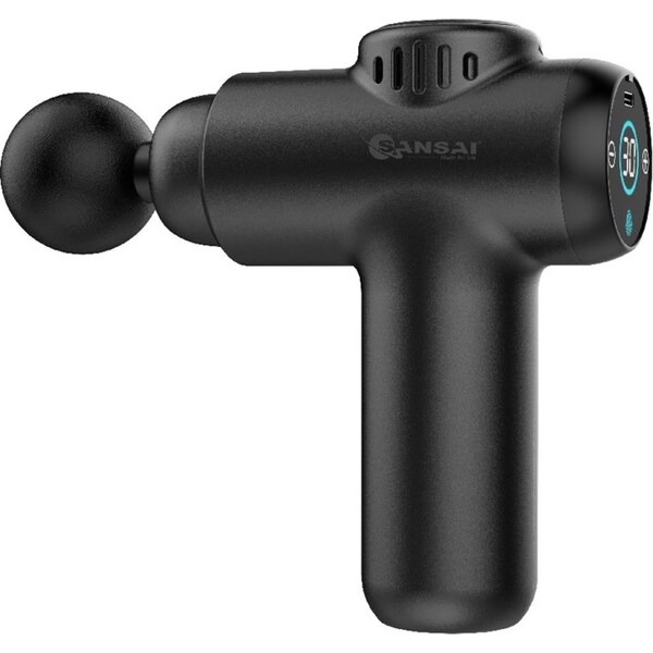 Sansai Muscle Portable Massage Gun 30-Speed w/ LCD Touch Display 18x15 cm Black