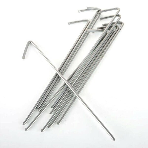 10Pcs Tent Pegs Galvanised Steel 215mm x 4mm