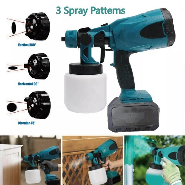 Cordless High Pressure Spray Gun Airless Paint Sprayerwith 2 Batteries AU