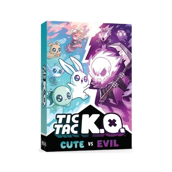 Tic Tac KO Cute vs Evil Kids/Family Fun Play Strategy Tabletop Card Game 8y+